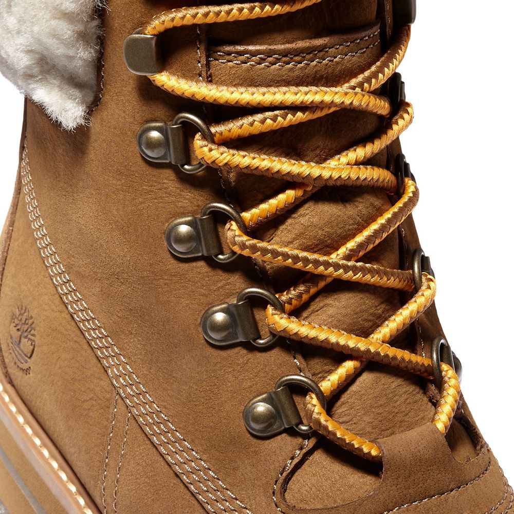 Bototos Timberland Mujer 6-Inch Courmayer Valley Waterproof Shearling Marrones - Chile OPE-480527